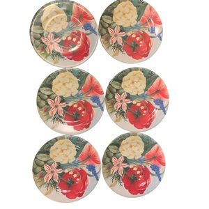 🇫🇷 GIEN VOLUPRE 6 SALAD PLATES FRANCE 🇫🇷